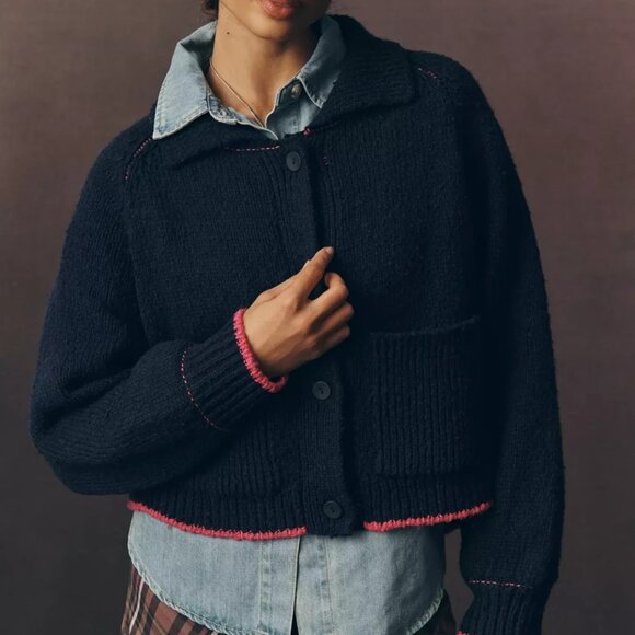 Anthropologie Pilcro Jesse Dog Icon Cardigan Sweater Goldendoodle XS Puppy NWT - Picture 5 of 6